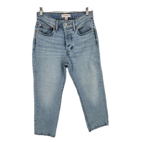 LUCKY BRAND 90s Loose High Rise Crop Jeans Light Wash 4/27 Casual Cotton - Picture 1 of 8